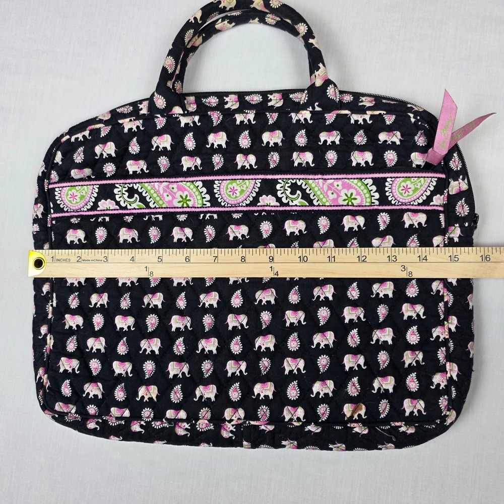 Vera Bradley Quilted Laptop Sleeve Case Bag Women Black Elephant Paisley Cotton - Picture 10 of 11